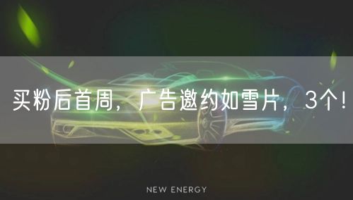 买粉后首周，广告邀约如雪片，3个！