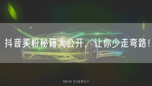 抖音买粉秘籍大公开，让你少走弯路！