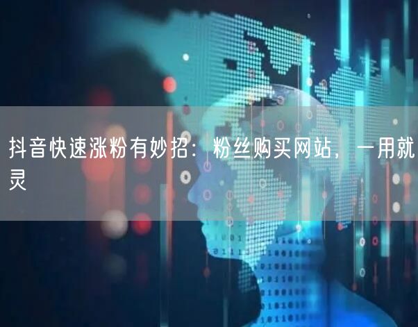 抖音快速涨粉有妙招：粉丝购买网站，一用就灵